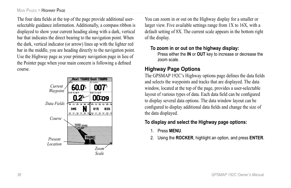 Garmin GPSMAP 192C User Manual | Page 42 / 124