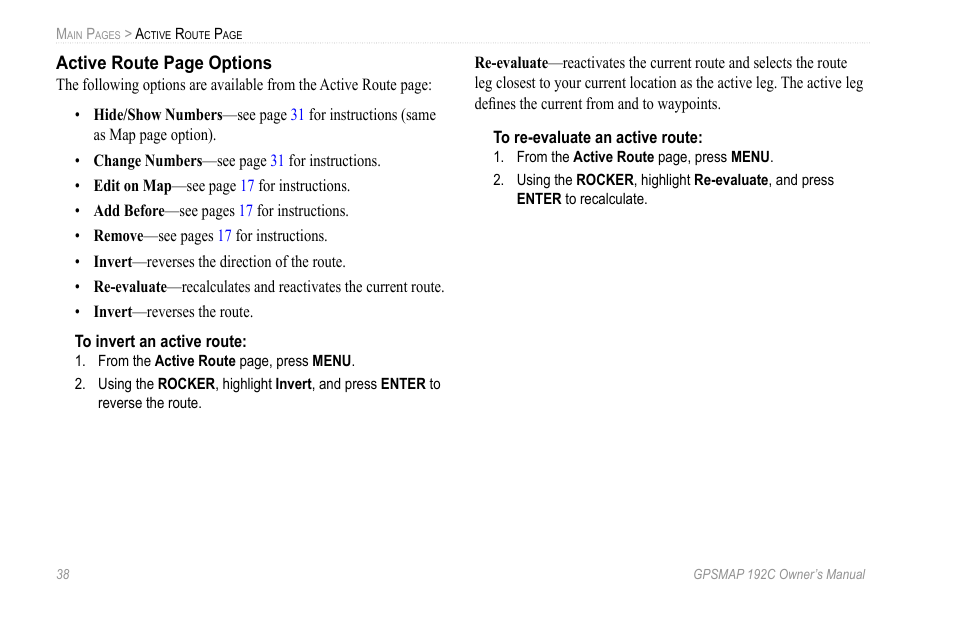 Garmin GPSMAP 192C User Manual | Page 44 / 124