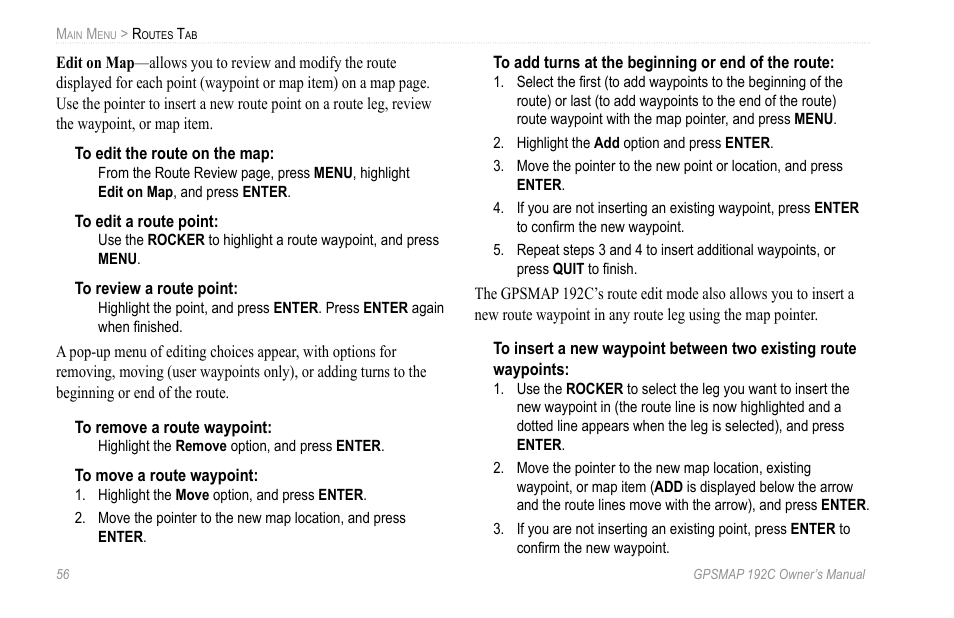 Garmin GPSMAP 192C User Manual | Page 62 / 124