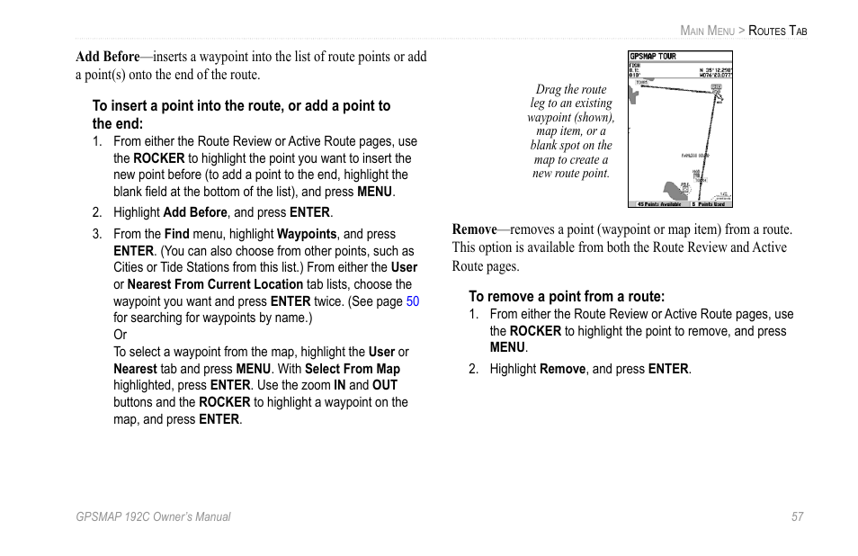 Garmin GPSMAP 192C User Manual | Page 63 / 124