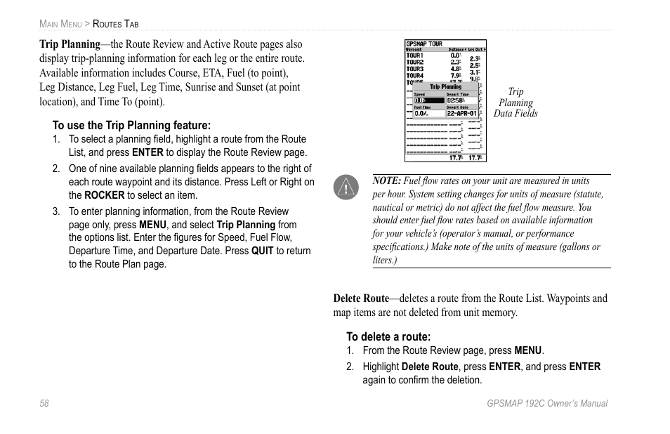 Garmin GPSMAP 192C User Manual | Page 64 / 124