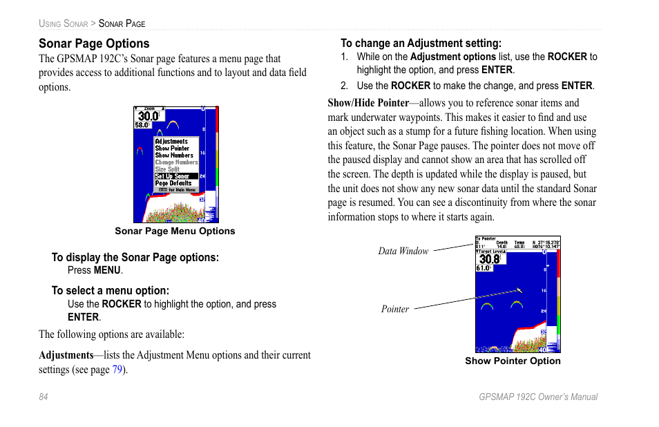 Garmin GPSMAP 192C User Manual | Page 90 / 124