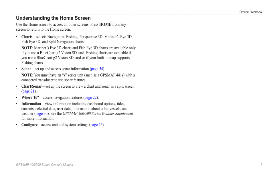 Understanding the home screen | Garmin GPSMAP 546s User Manual | Page 13 / 78