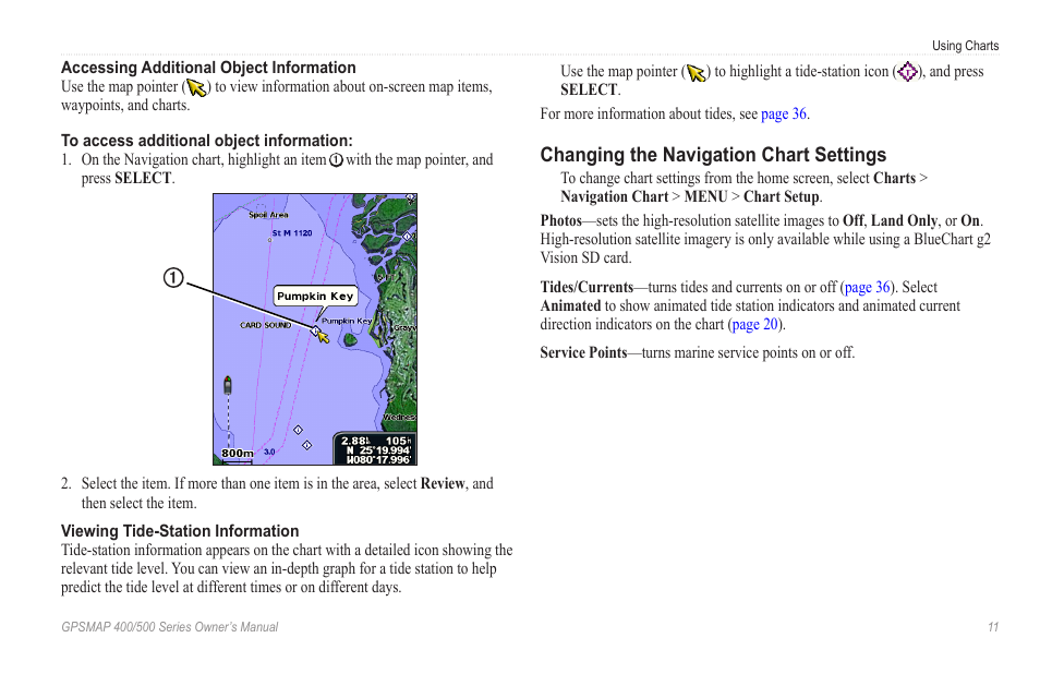 Changing the navigation chart settings, Customize the navigation chart settings | Garmin GPSMAP 546s User Manual | Page 17 / 78