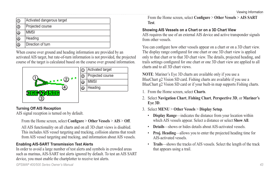 On the value of the projected heading setting | Garmin GPSMAP 546s User Manual | Page 49 / 78