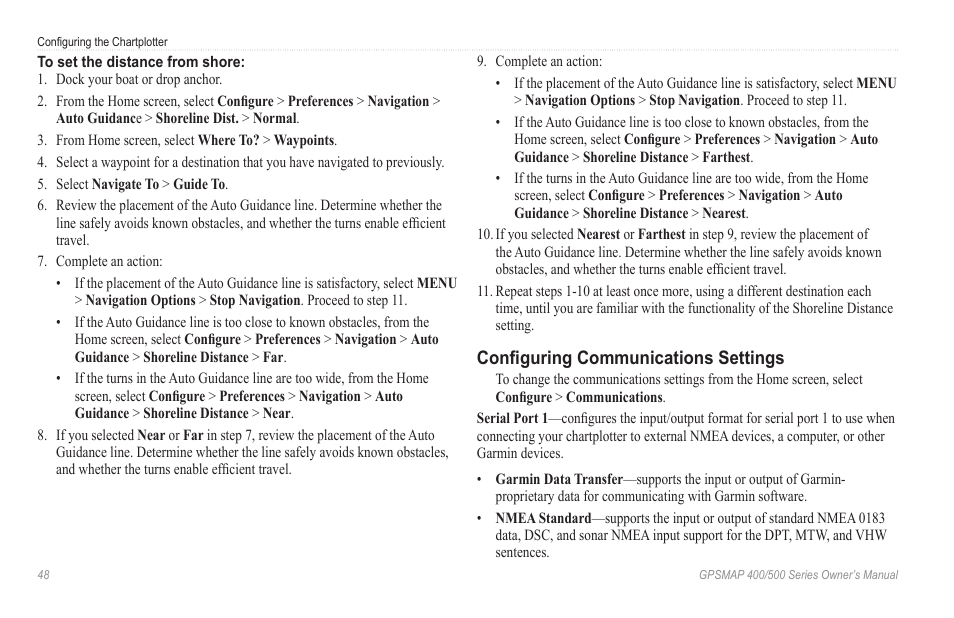 Configuring communications settings | Garmin GPSMAP 546s User Manual | Page 54 / 78