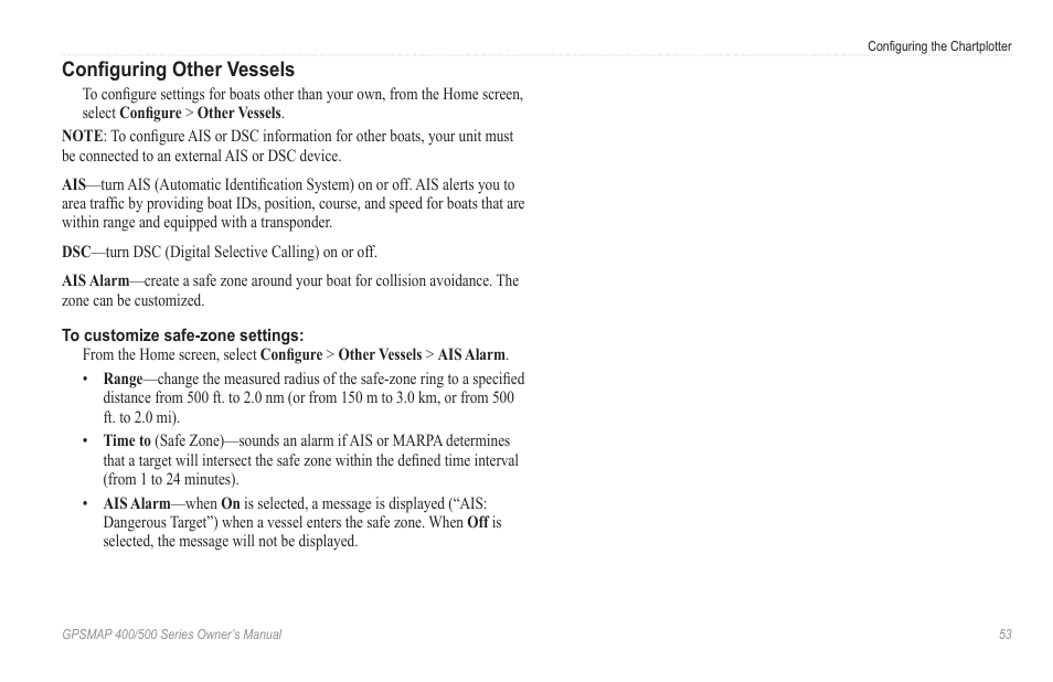 Configuring other vessels, Vessel nears your boat | Garmin GPSMAP 546s User Manual | Page 59 / 78