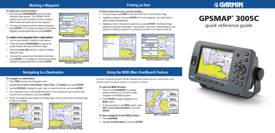 Garmin GPSMAP 3005C User Manual | 2 pages