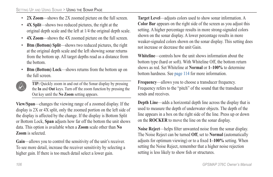 Garmin GPSMAP 376C User Manual | Page 114 / 152