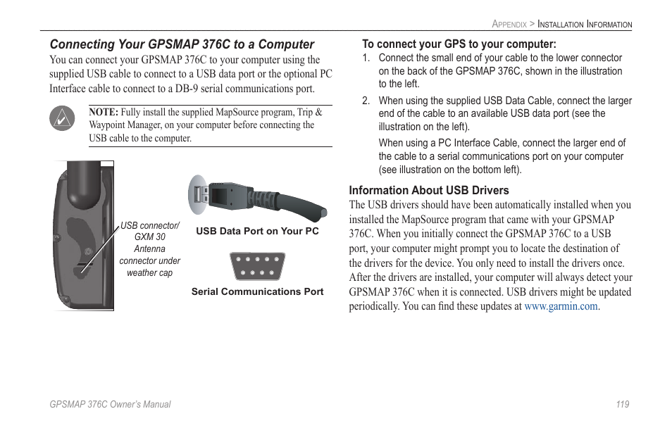 Garmin GPSMAP 376C User Manual | Page 127 / 152