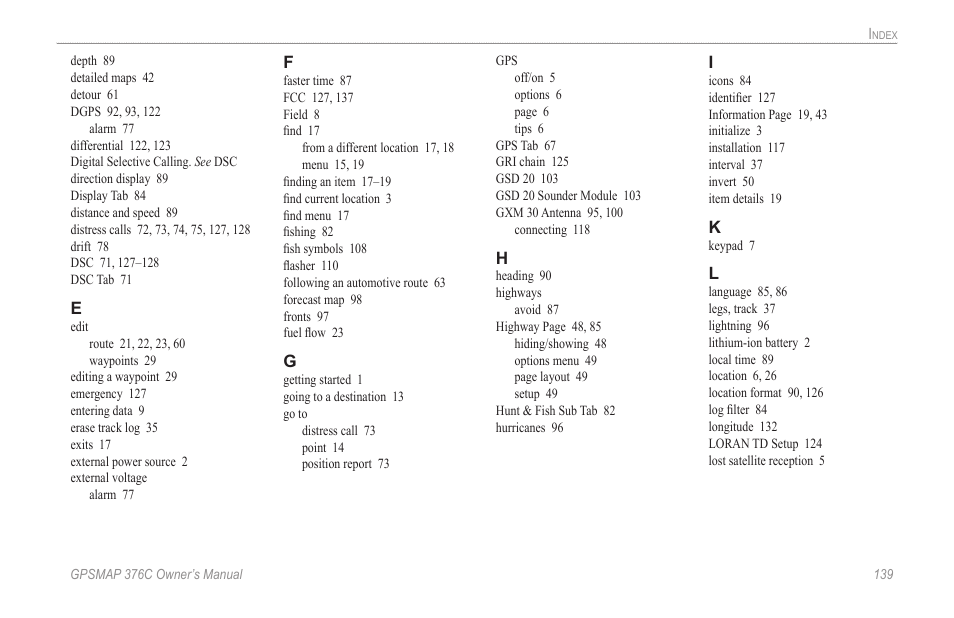 Garmin GPSMAP 376C User Manual | Page 147 / 152