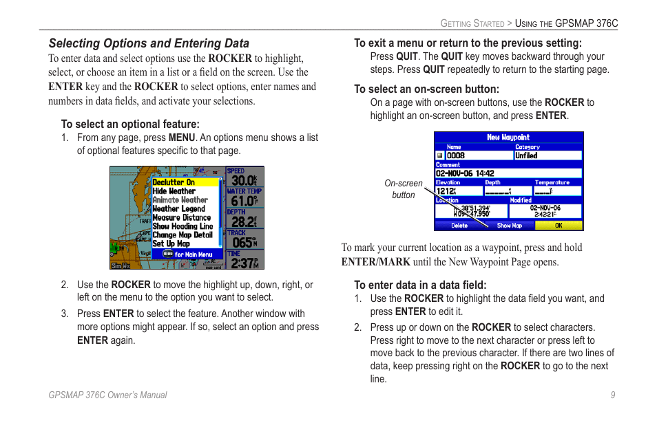 Garmin GPSMAP 376C User Manual | Page 17 / 152