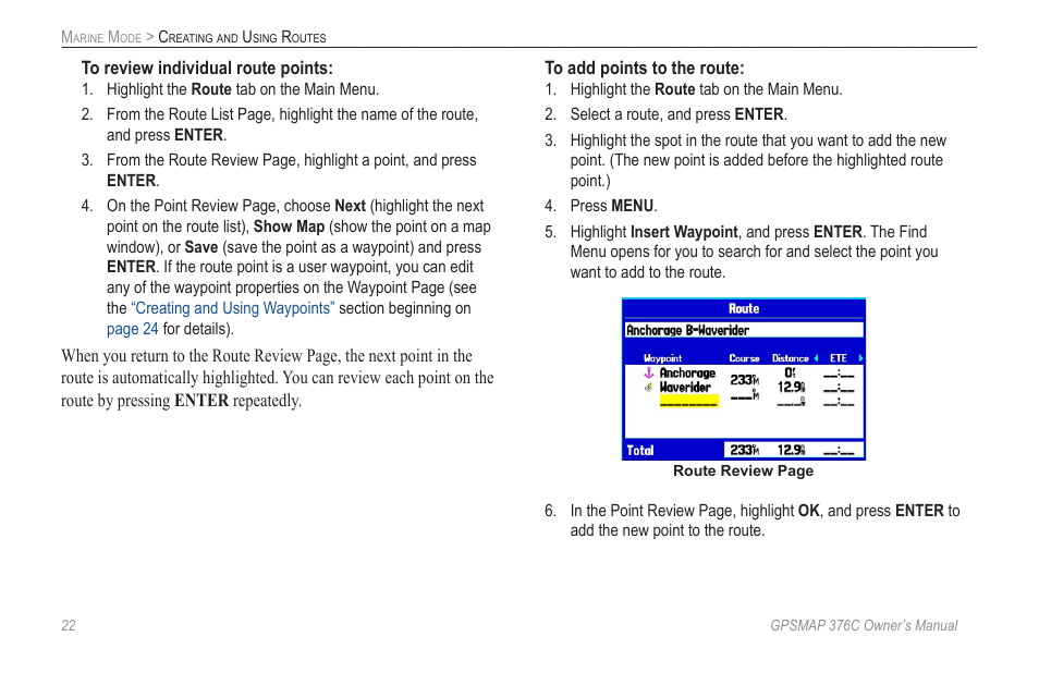Garmin GPSMAP 376C User Manual | Page 30 / 152