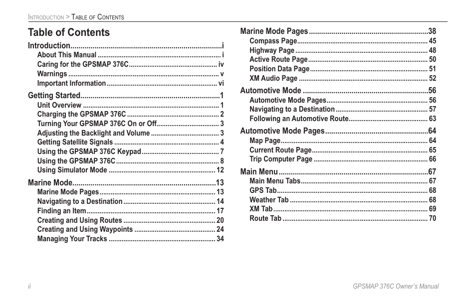 Garmin GPSMAP 376C User Manual | Page 4 / 152