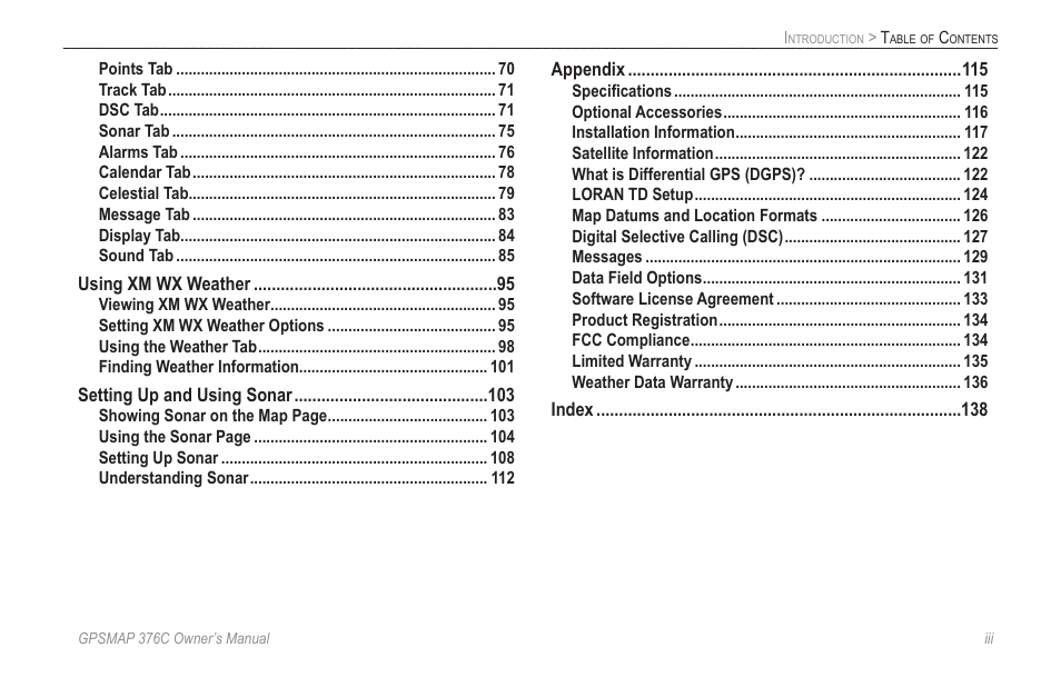 Garmin GPSMAP 376C User Manual | Page 5 / 152