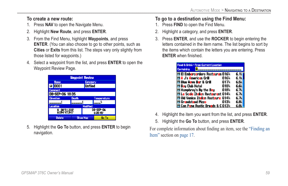 Garmin GPSMAP 376C User Manual | Page 67 / 152