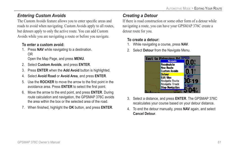 Garmin GPSMAP 376C User Manual | Page 69 / 152