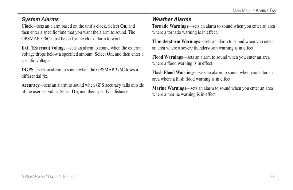 Garmin GPSMAP 376C User Manual | Page 85 / 152