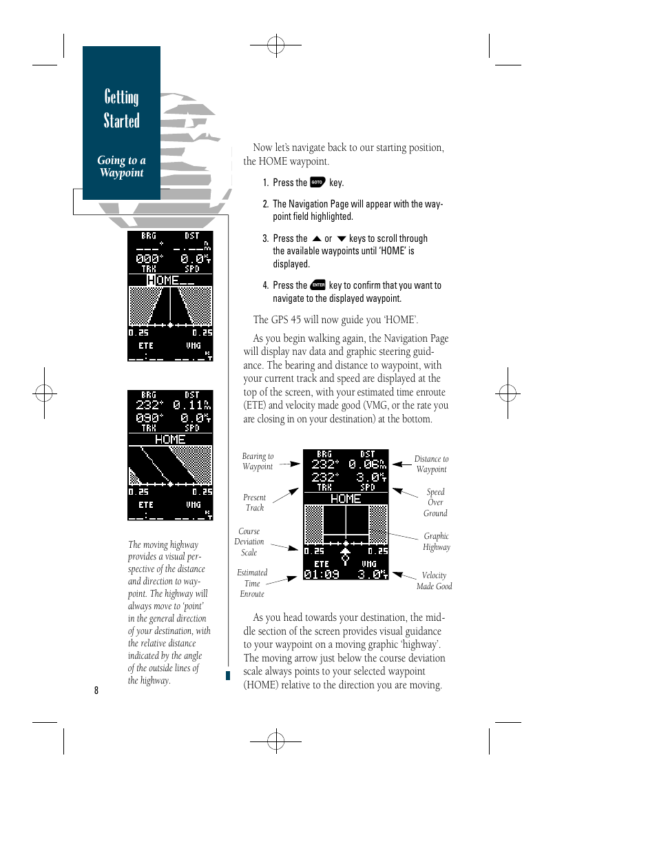 Getting started | Garmin GPS 45 User Manual | Page 16 / 70