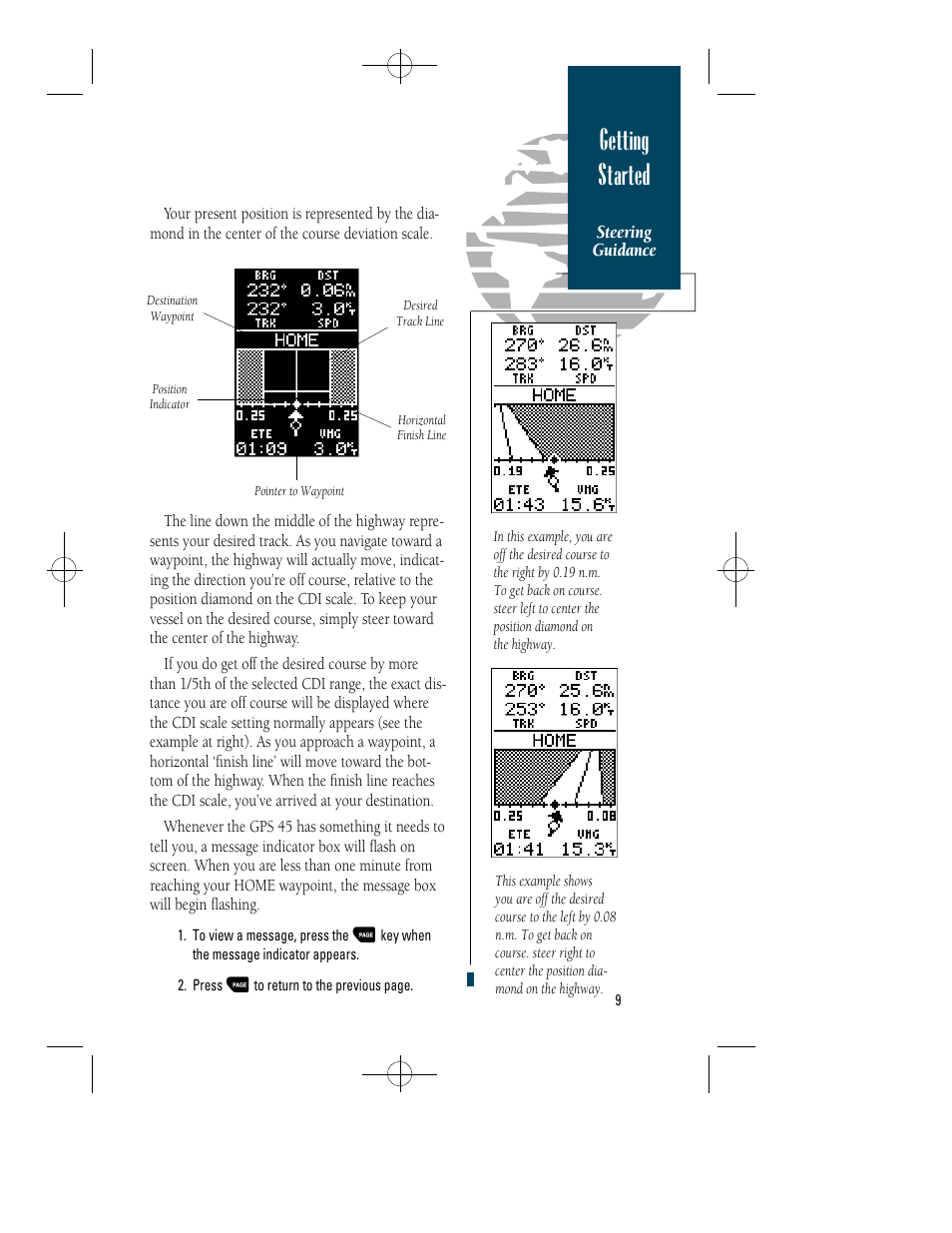 Getting started | Garmin GPS 45 User Manual | Page 17 / 70