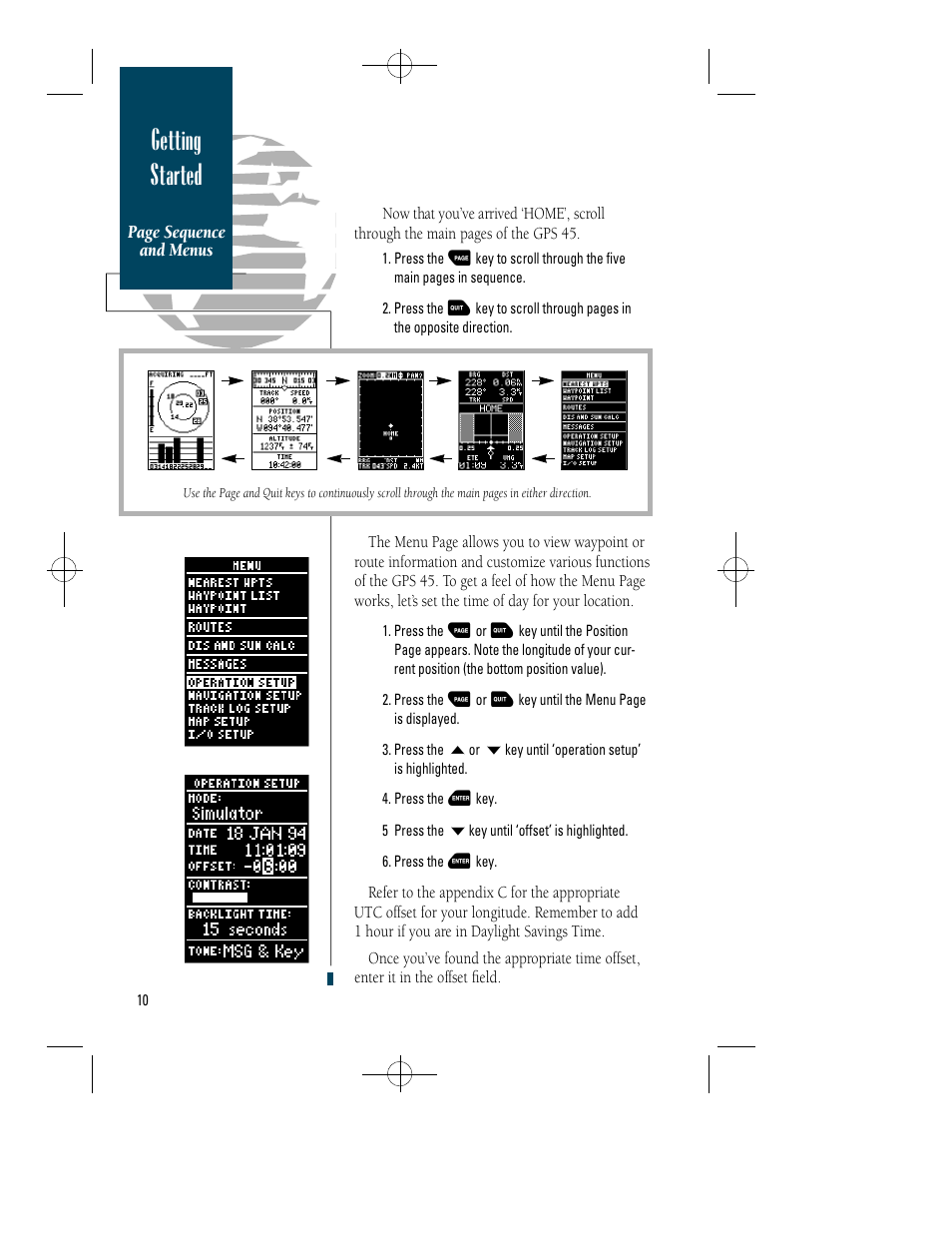 Getting started | Garmin GPS 45 User Manual | Page 18 / 70