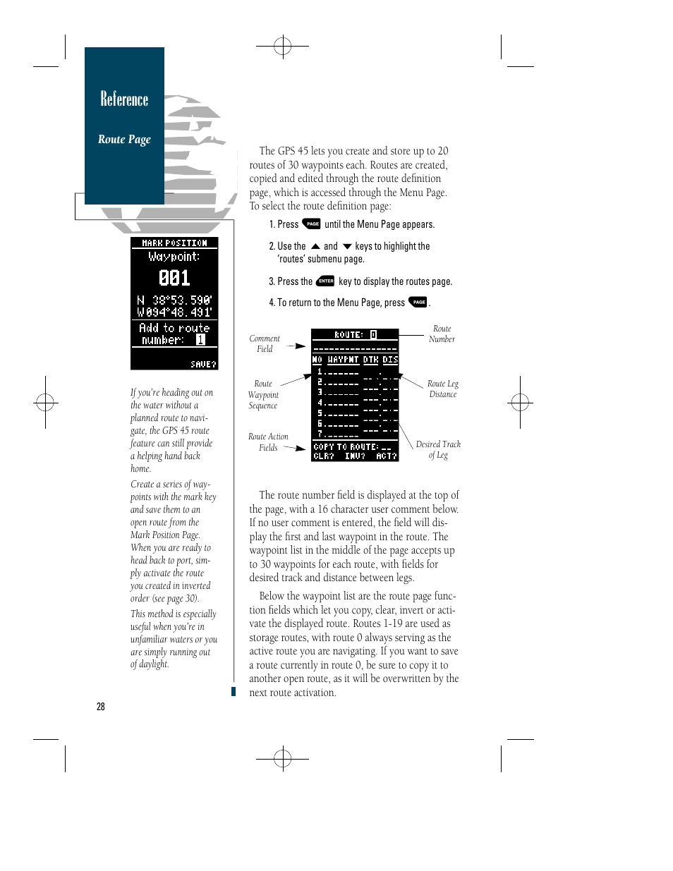 Reference | Garmin GPS 45 User Manual | Page 36 / 70