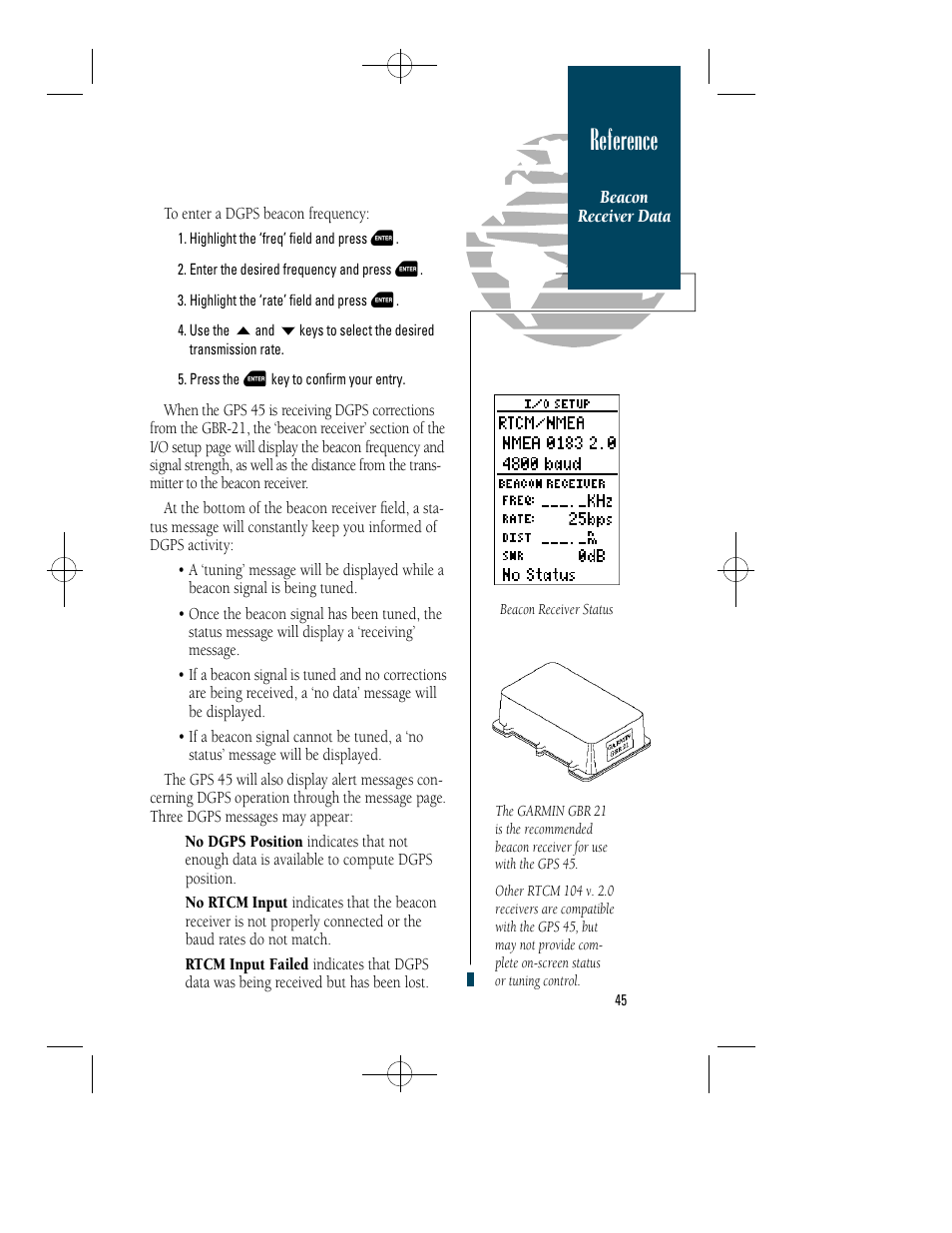 Reference | Garmin GPS 45 User Manual | Page 53 / 70