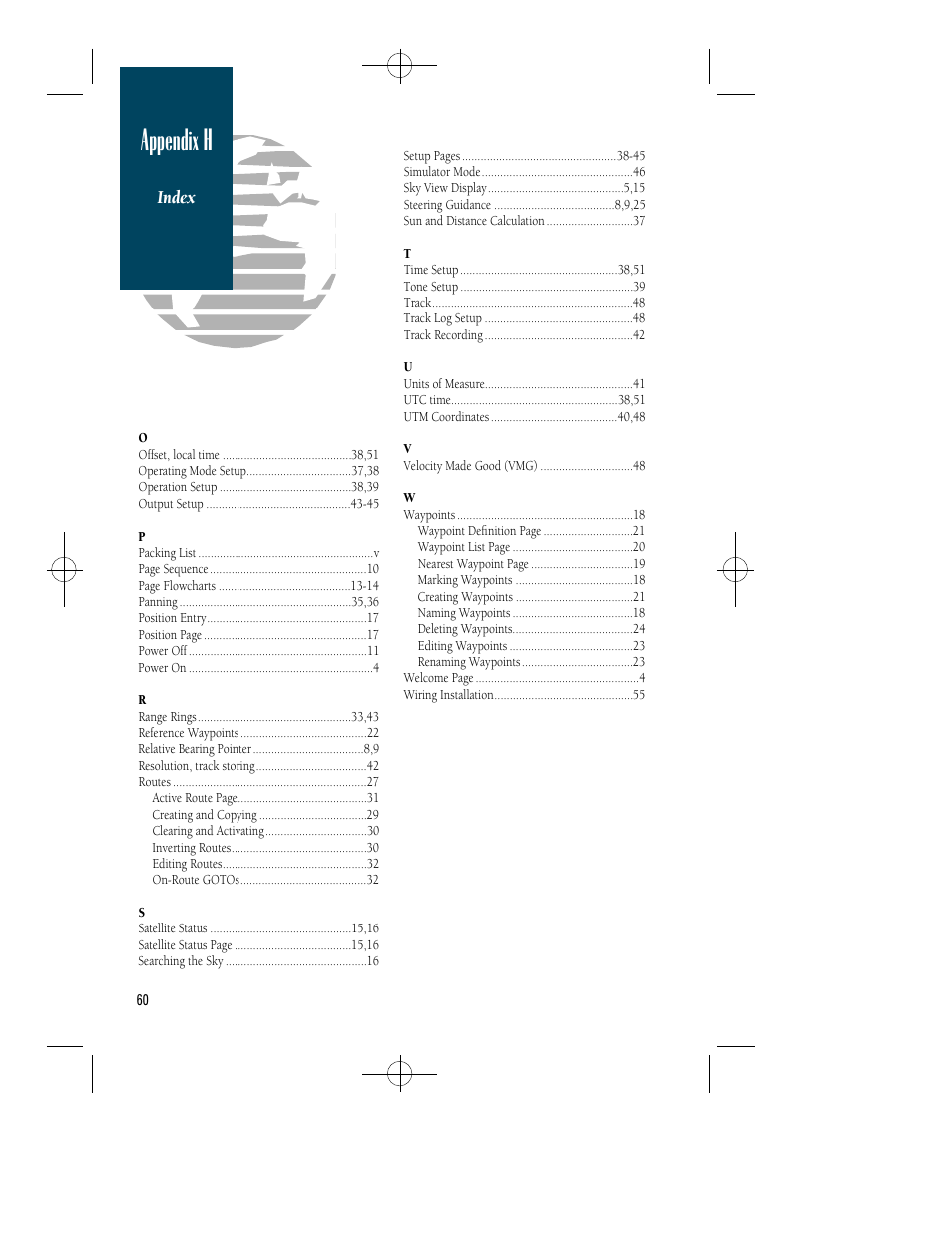 Appendix h | Garmin GPS 45 User Manual | Page 68 / 70