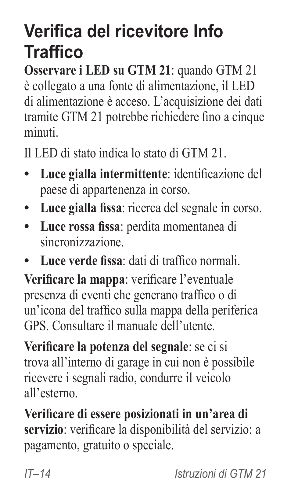 Verifica del ricevitore info traffico | Garmin GTM 20 User Manual | Page 16 / 60