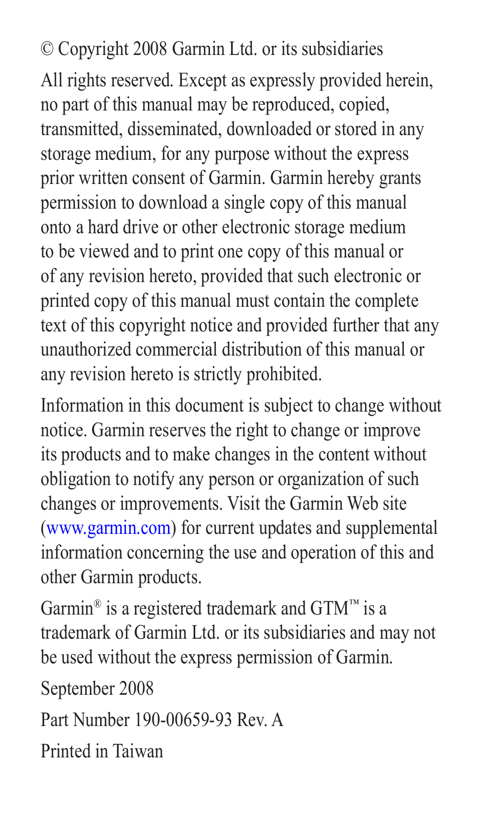 Garmin GTM 20 User Manual | Page 2 / 60