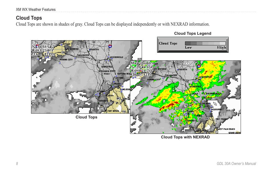 Cloud tops | Garmin GDL 30A User Manual | Page 10 / 34