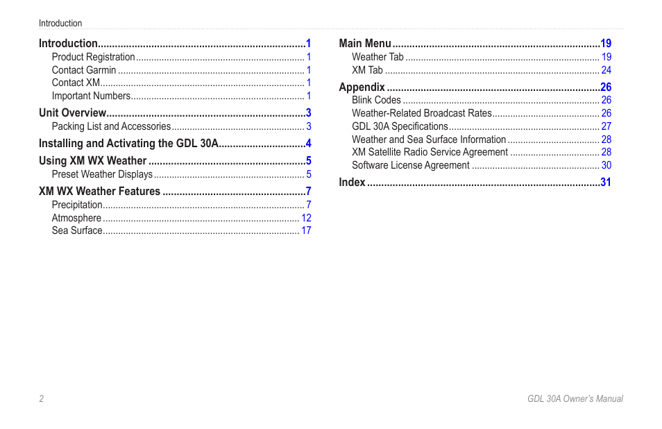 Garmin GDL 30A User Manual | Page 4 / 34