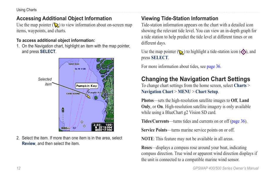 Changing the navigation chart settings | Garmin GPSMAP 545s User Manual | Page 18 / 88