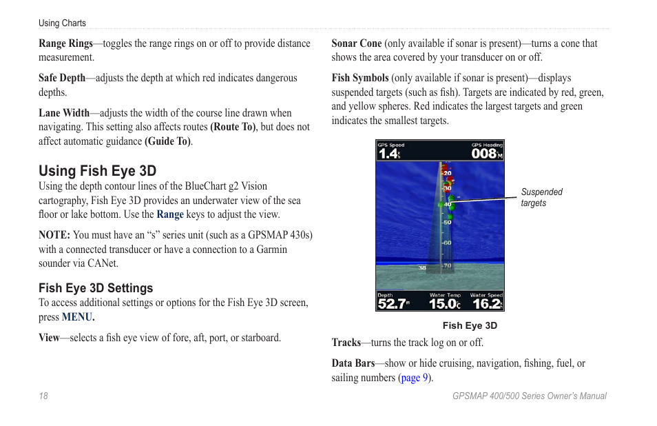 Using fish eye 3d | Garmin GPSMAP 545s User Manual | Page 24 / 88