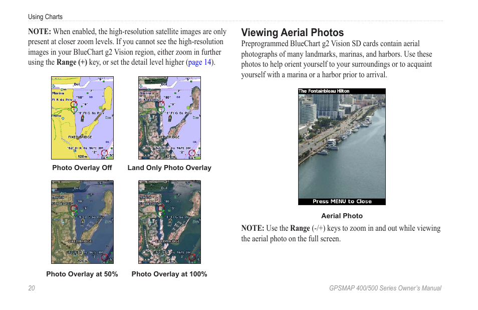 Viewing aerial photos | Garmin GPSMAP 545s User Manual | Page 26 / 88