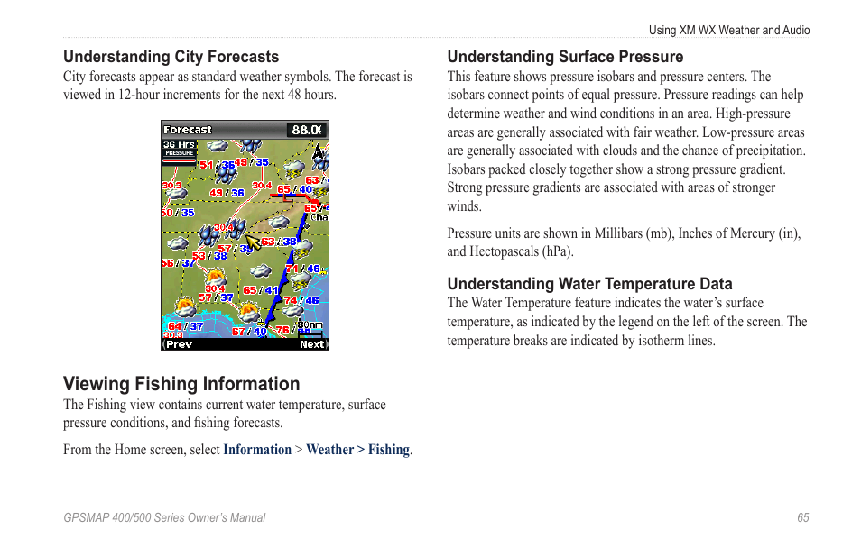 Viewing fishing information | Garmin GPSMAP 545s User Manual | Page 71 / 88