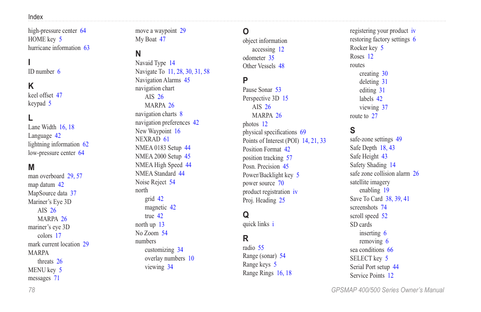 Garmin GPSMAP 545s User Manual | Page 84 / 88