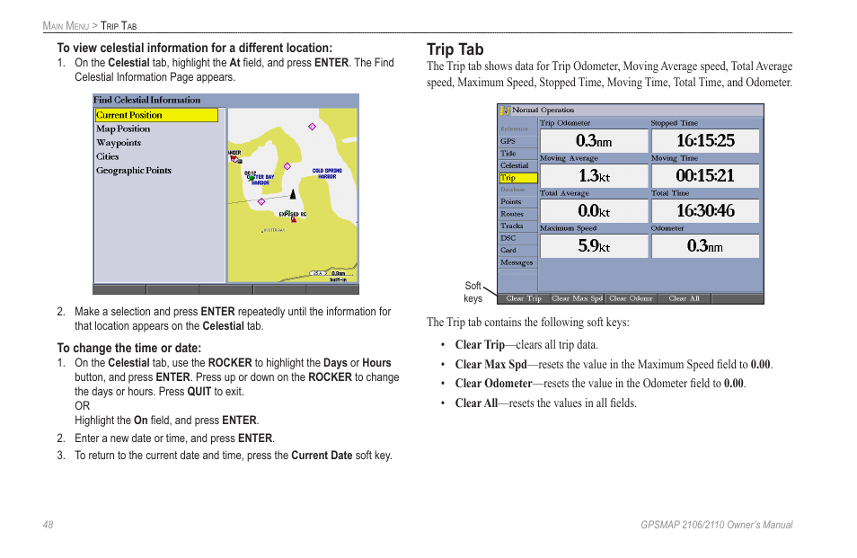 Trip tab | Garmin GPSMAP 2110 User Manual | Page 56 / 106