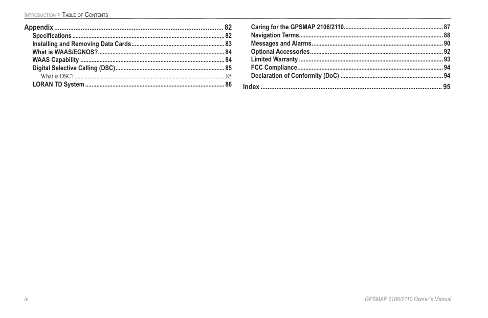 Garmin GPSMAP 2110 User Manual | Page 6 / 106