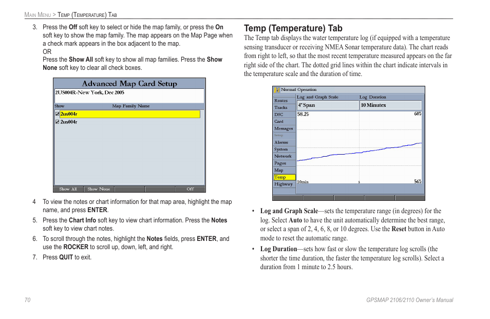 Temp (temperature) tab | Garmin GPSMAP 2110 User Manual | Page 78 / 106