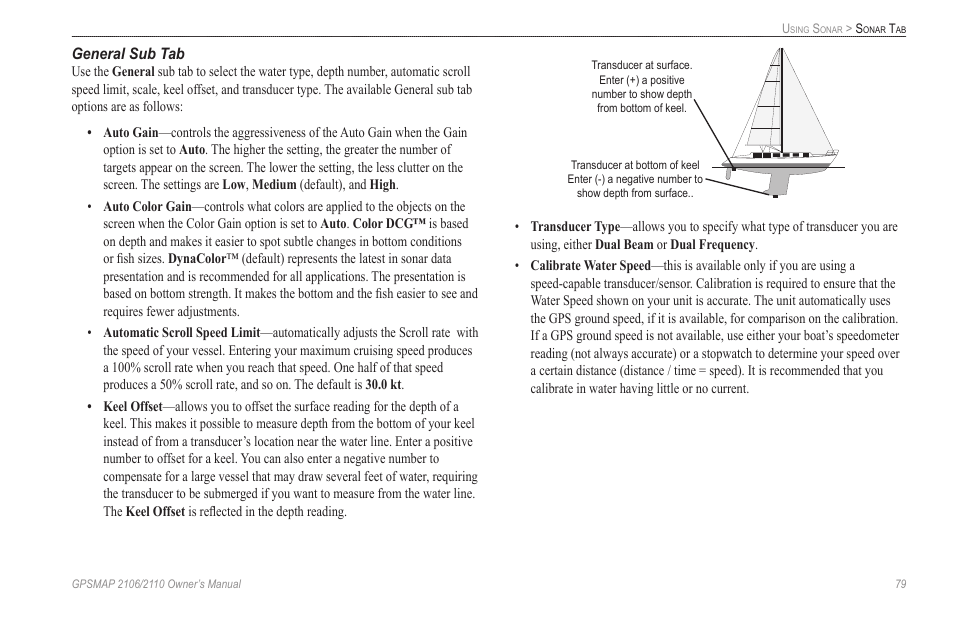 General sub tab | Garmin GPSMAP 2110 User Manual | Page 87 / 106