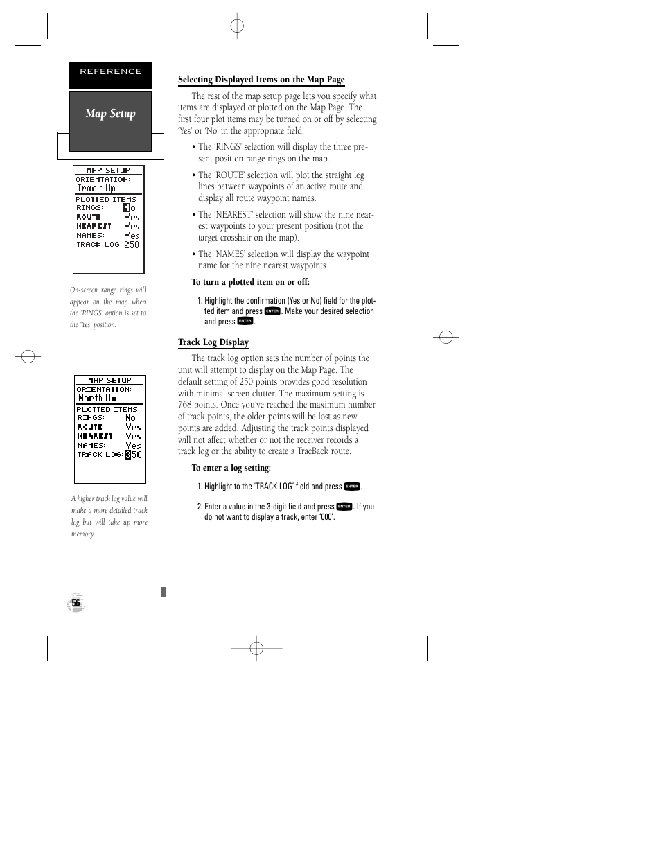 Map setup | Garmin GPS 125 Sounder User Manual | Page 60 / 84