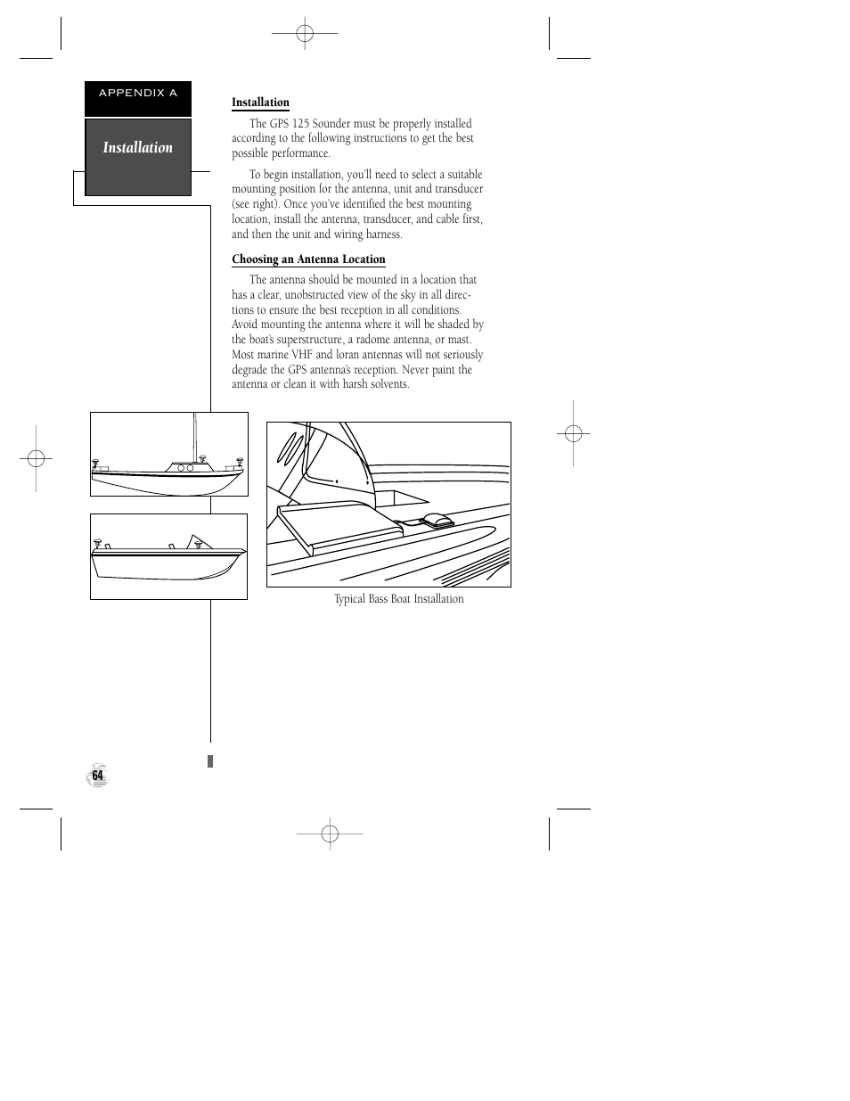 Installation | Garmin GPS 125 Sounder User Manual | Page 68 / 84