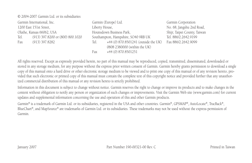 Garmin GPSMAP 172C User Manual | Page 2 / 110