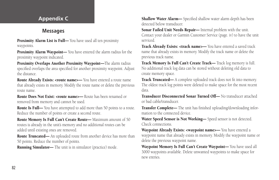 Garmin GPSMAP 172C User Manual | Page 92 / 110