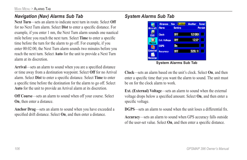 Garmin GPSMAP 396 User Manual | Page 114 / 192