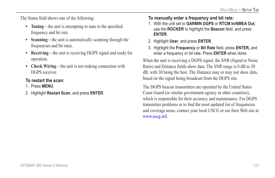 Garmin GPSMAP 396 User Manual | Page 131 / 192