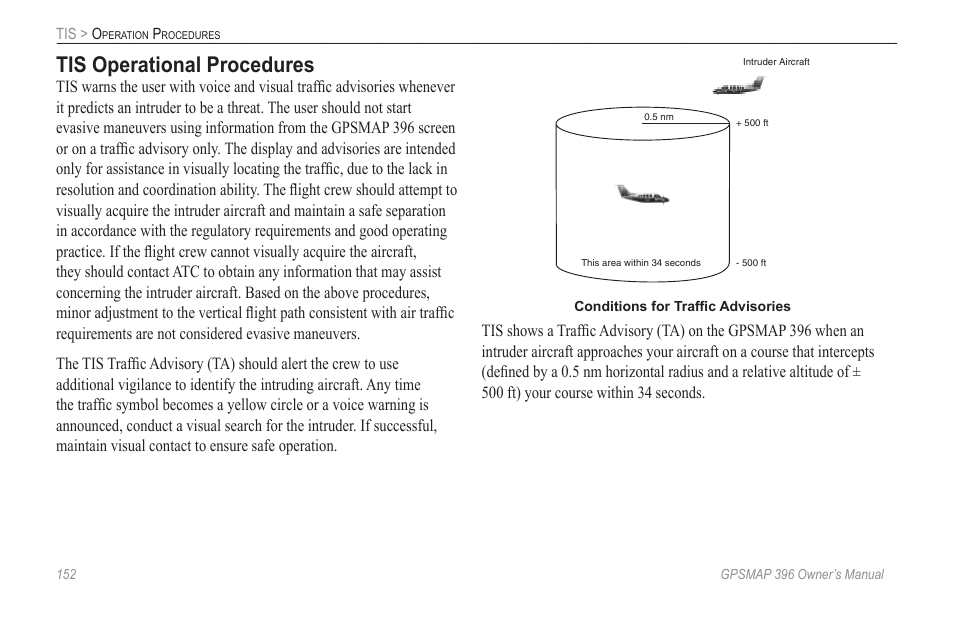 Tis operational procedures | Garmin GPSMAP 396 User Manual | Page 160 / 192