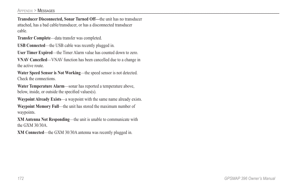 Garmin GPSMAP 396 User Manual | Page 180 / 192