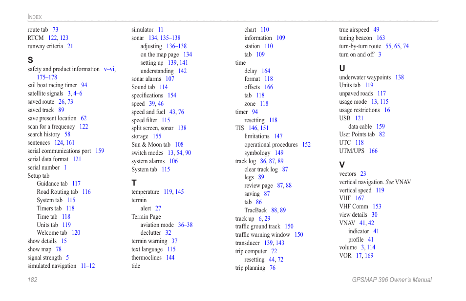 Garmin GPSMAP 396 User Manual | Page 190 / 192